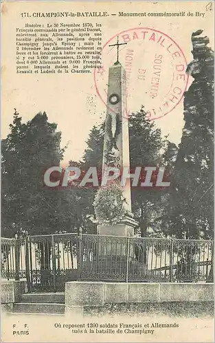 Ansichtskarte AK Champigny La Bataille Monument Commemoratif de Bry Militaria