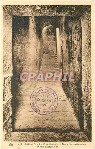 Cartes postales St Malo Le Fort National Dans les Souterrains