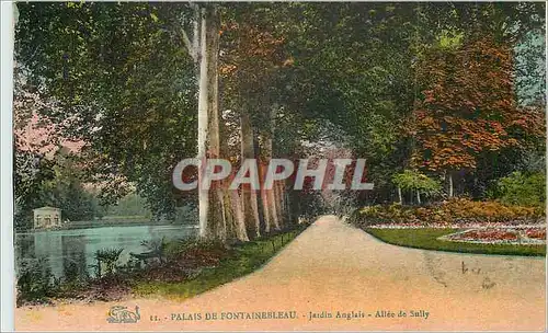 Cartes postales Palais de Fontainebleau Jardin Anglais Allee de Sully