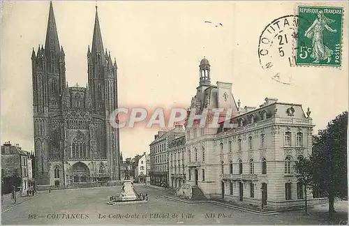 Cartes postales Coutances La Cathedrale et l'Hotel de Ville