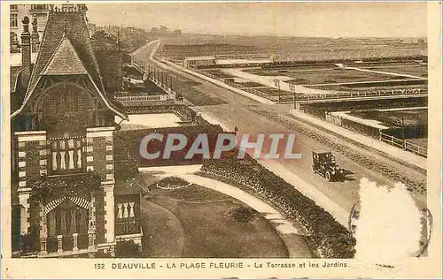 Cartes postales Deauville La Plage Fleurie La Terrasse et les Jardins Automobile