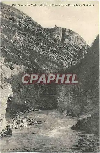Cartes postales Gorges du Val des Fier et Ruines de la Chapelle de St Andre