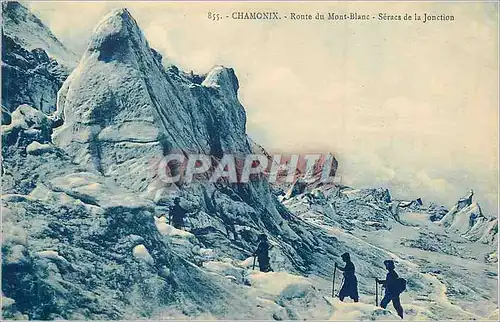 Ansichtskarte AK Chamonix Route du Mont Blanc Seracs de la Jonction Alpinisme