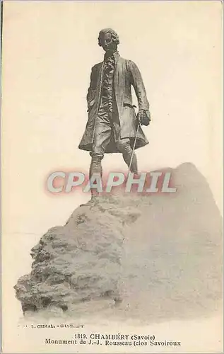 Cartes postales Chambery (Savoie) Monument de J J Rousseau (Clos Savoiroux)
