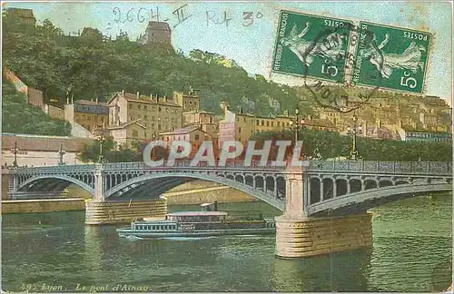 Cartes postales Lyon Le Pont d'Ainay Bateau Peniche