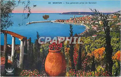 Cartes postales Menton Vue Generale prise de Garavan