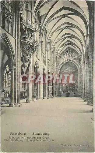 Ansichtskarte AK Strasbourg Cathedrale Nef Principale avec Orgue