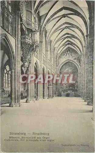 Cartes postales Strasbourg Cathedrale Nef Principale avec Orgue