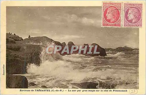 Cartes postales Environs de Tregastel (C du N) La Mer par Gros Temps sur la Cote de Ploumanach