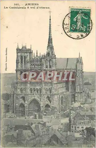 Cartes postales Amiens La Cathedrale a Vol d'Oiseau