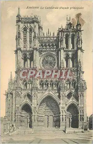 Cartes postales Amiens La Cathedrale (Facade Principale)