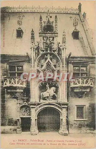 Cartes postales Nancy Palais Ducal Petite et Grande Portiere (1512)