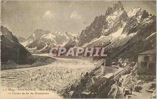 Cartes postales Chamonix Mer de Glace et Chemin de Fer du Montenvers Train