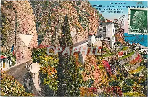 Ansichtskarte AK Menton Crimaldi Vue sur la Frontiere Franco Italien et le Pont Saint Louis