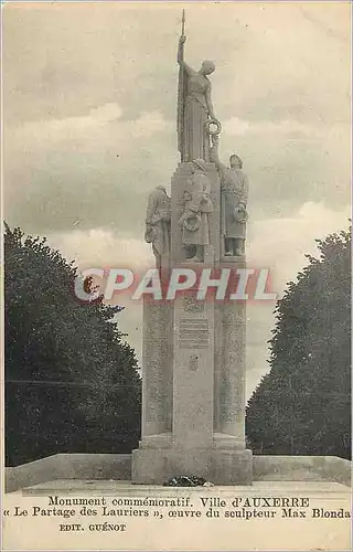 Ansichtskarte AK Ville d'Auxerre Monument Commemoratif Le Partage des Lauriers