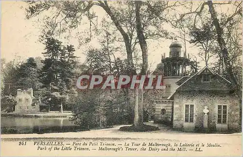 Cartes postales Versailles Parc du Petit Trianon La Tour de malborough La Laiterie et le Moulin
