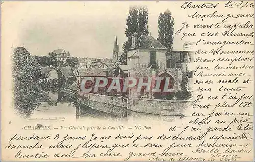 Cartes postales Chartres Ve Generale prise prise de la Coutille (carte 1900)
