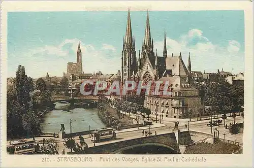 Ansichtskarte AK Strasbourg Pont des Vosges Tramway