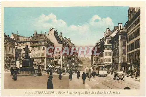 Cartes postales Strasbourg Place Gutenberg et Rue des Grandes Arcades