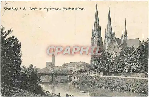 Cartes postales StraBburg Partie an der Evangel Garnisonskirche