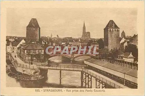 Ansichtskarte AK Strasbourg Vue Prise des Ponts Couverts