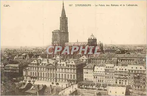 Ansichtskarte AK Strasbourg le Palais des Rohans et la Cathedrale