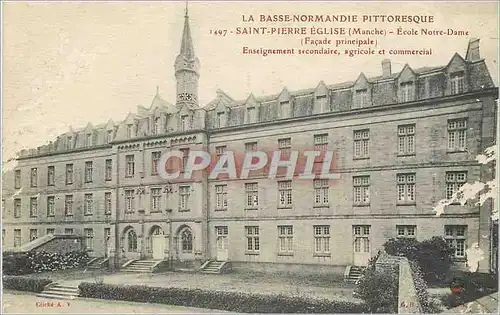 Ansichtskarte AK Saint Pierre Eglise (Manche) Ecole Notre Dame la Basse Normandie Pittoresque