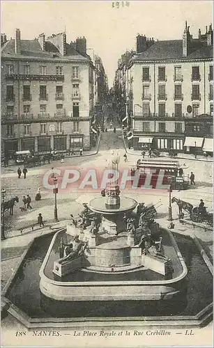 Ansichtskarte AK Nantes la Place Royale et la Rue Crebillon Tramway