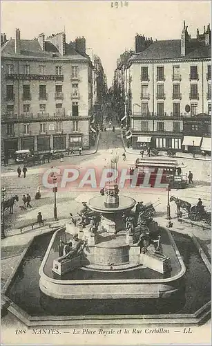 Cartes postales Nantes la Place Royale et la Rue Crebillon Tramway