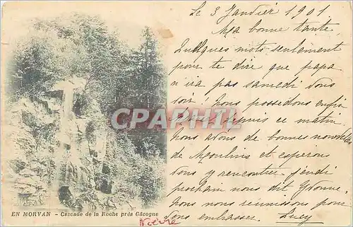 Cartes postales En Morvan Cascade de la Roche (carte 1900)