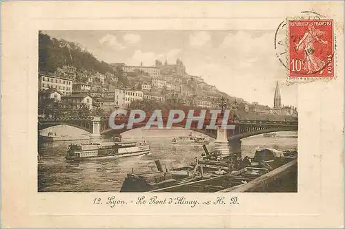 Ansichtskarte AK Lyon le Pont d'Ainay Bateaux