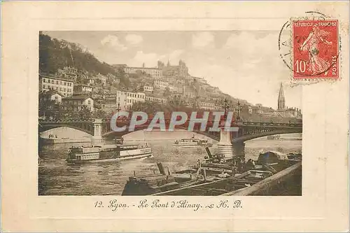 Cartes postales Lyon le Pont d'Ainay Bateaux