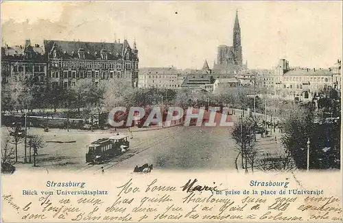 Cartes postales Strasbourg vue prise de la Place de l'Universite Tramway