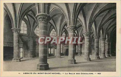 Cartes postales Abbaye de Mont Saint Michel la Salle des Chevaliers