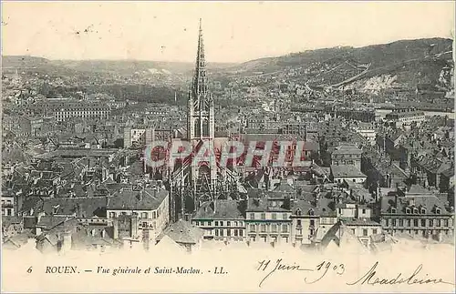 Ansichtskarte AK Rouen vue Generale et Saint Maclou (carte 1900)