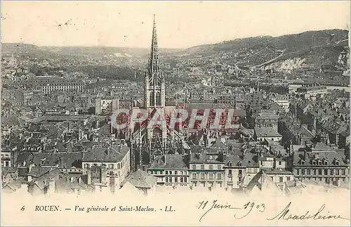 Cartes postales Rouen vue Generale et Saint Maclou (carte 1900)
