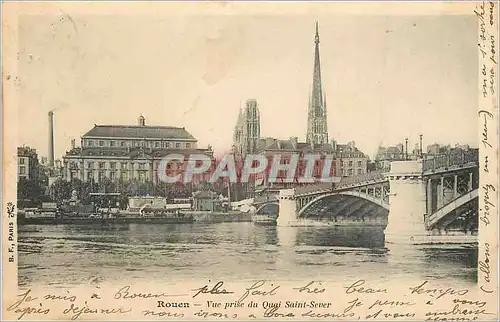 Ansichtskarte AK Rouen vue prise du Quai Saint Sever (carte 1900)