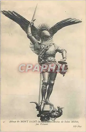 Cartes postales Abbaye du Mont Saint Michel Statue de Saint Michel