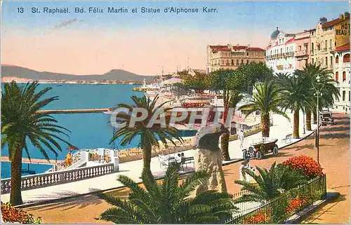 Cartes postales St Raphael Bd Felix Martin et Statue d'Alphonse Karr