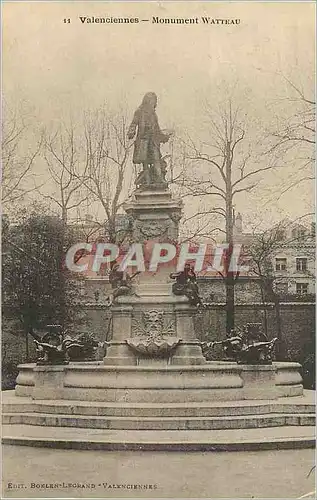 Cartes postales Valenciennes Monument Watteau