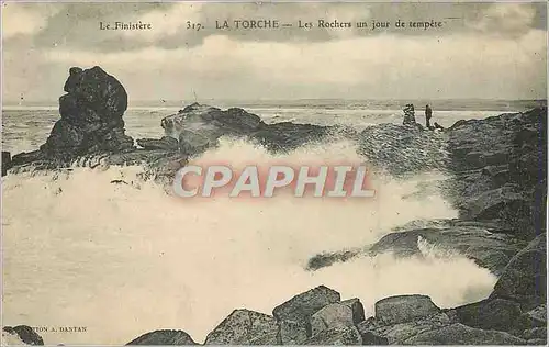 Ansichtskarte AK La Torche Le Finistere Les Rochers un Jour de Tempete