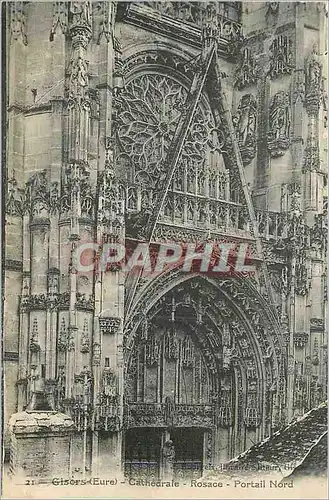 Cartes postales Gisors (Eure) Cathedrale Rosace Portail Nord