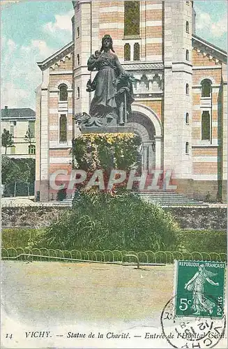Cartes postales Vichy Statue de la Charite Entree de l'Hopital Civil