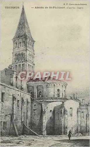 Cartes postales Tournus Abside de St Philibert d'apres Sagot