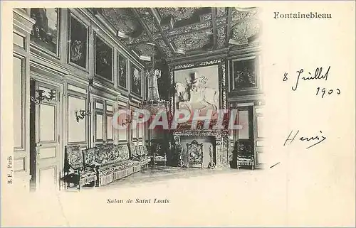 Ansichtskarte AK Fontainebleau Salon de Saint Louis (carte 1900)