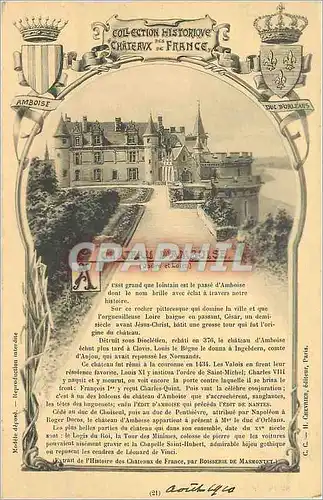 Cartes postales Collection Historique des Chateaux de France Amboise