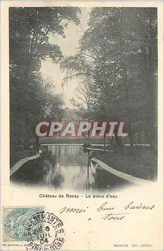 Cartes postales Chateau de Rosay La Piece d'Eau (carte 1900)