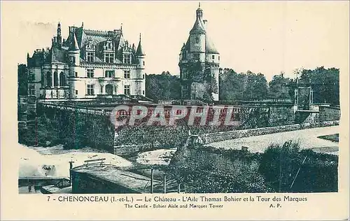 Cartes postales Chenonceau (I et L) Le Chateau L'Aile Thomas Bohier et la Tour des Marques