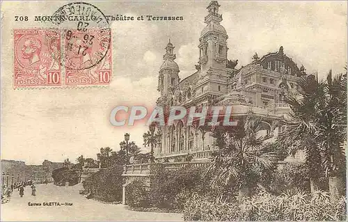 Cartes postales Monte Carlo Theatre et Terrasses