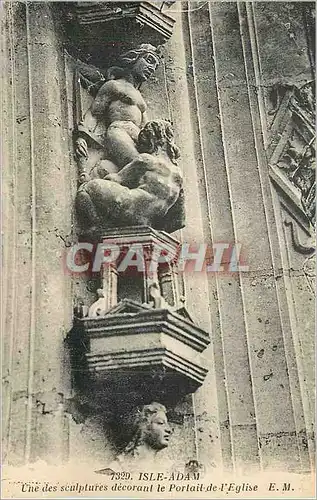 Cartes postales Isle Adam une des Sculptures Decorant le Portail de l'Eglise